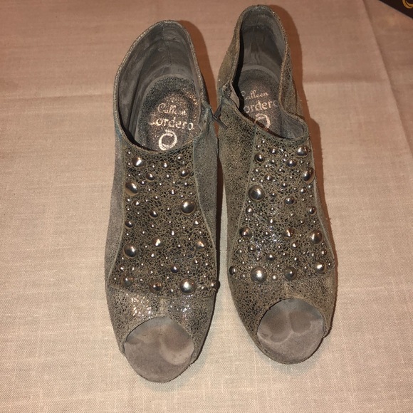 Calleen Cordero Boleada Silver Open Toe Booties 7 - Picture 2 of 8